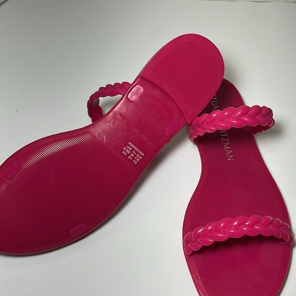 Stuart Weitzman Women's Sawyer Rubber Banded Flat Sandals - Picture 6 of 6